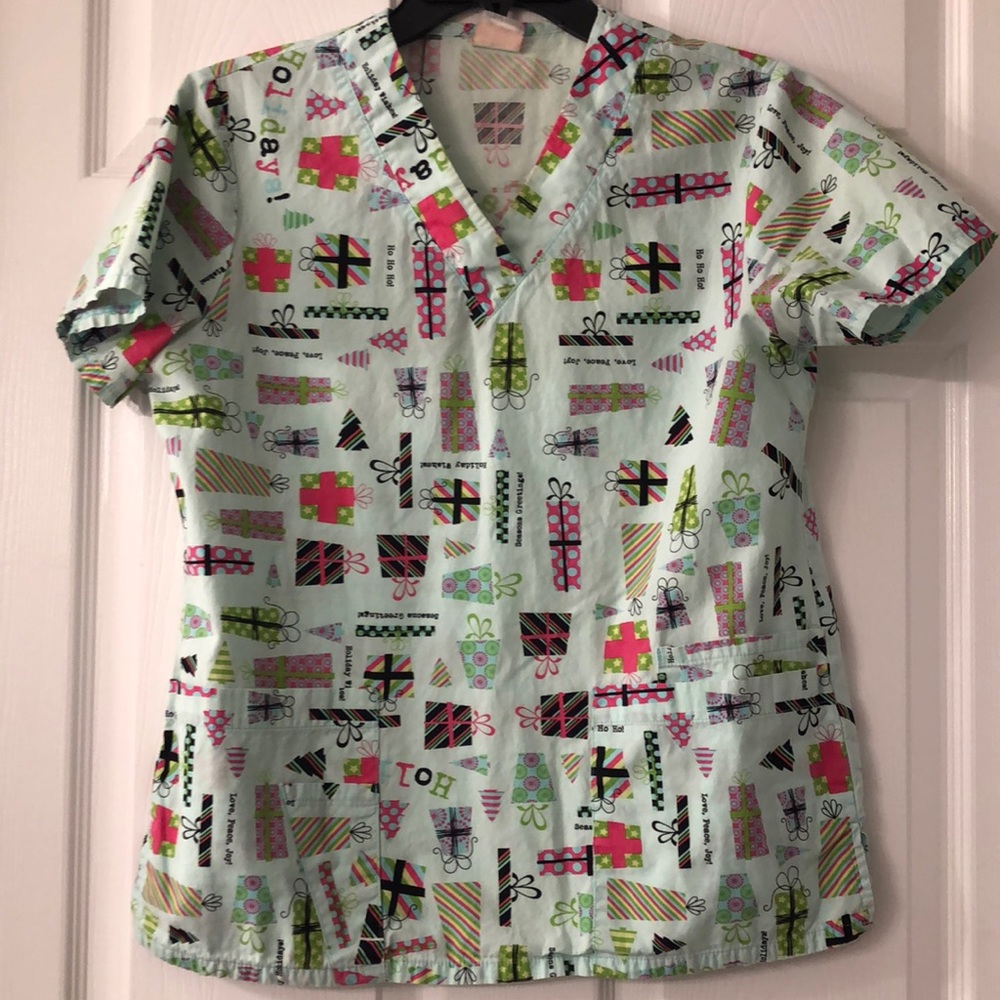 ICU Holiday Scrub Top